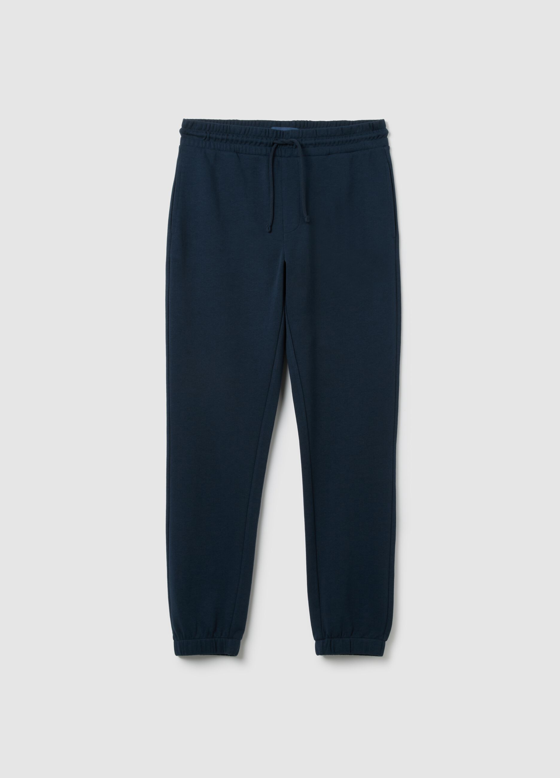 Men's blue cotton blend joggers, regular fit