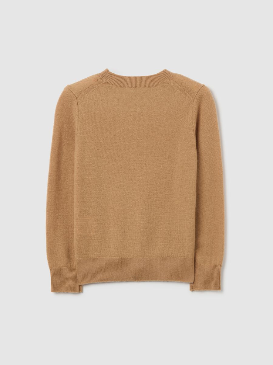 Brown Girl's Pure Wool Pullover _4