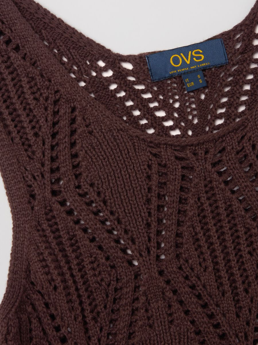 Brown crochet tank top_5