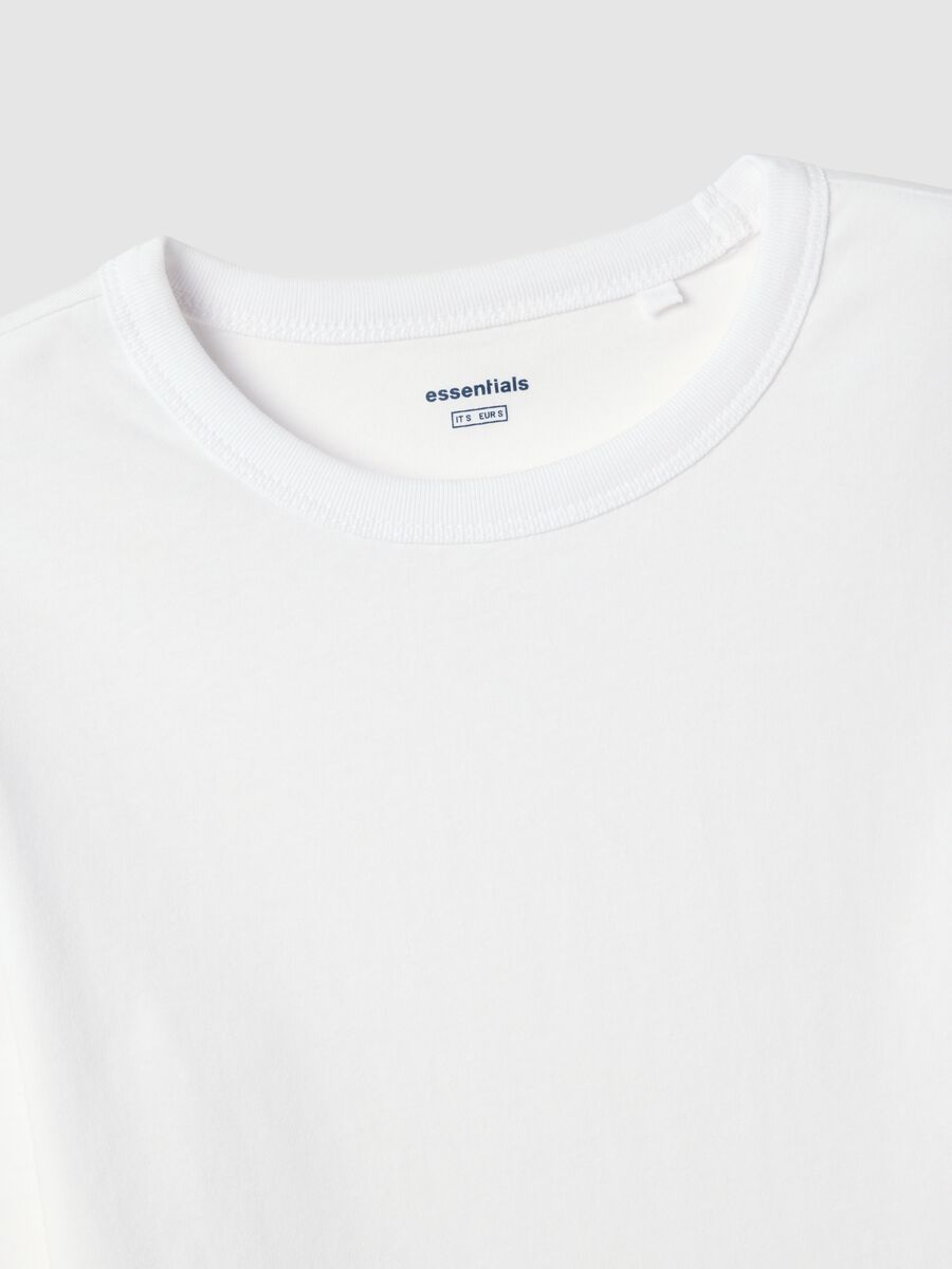 White long sleeve t-shirt in pure cotton regular fit_5