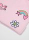 Girls' pink hat with pom poms and colourful patches_2