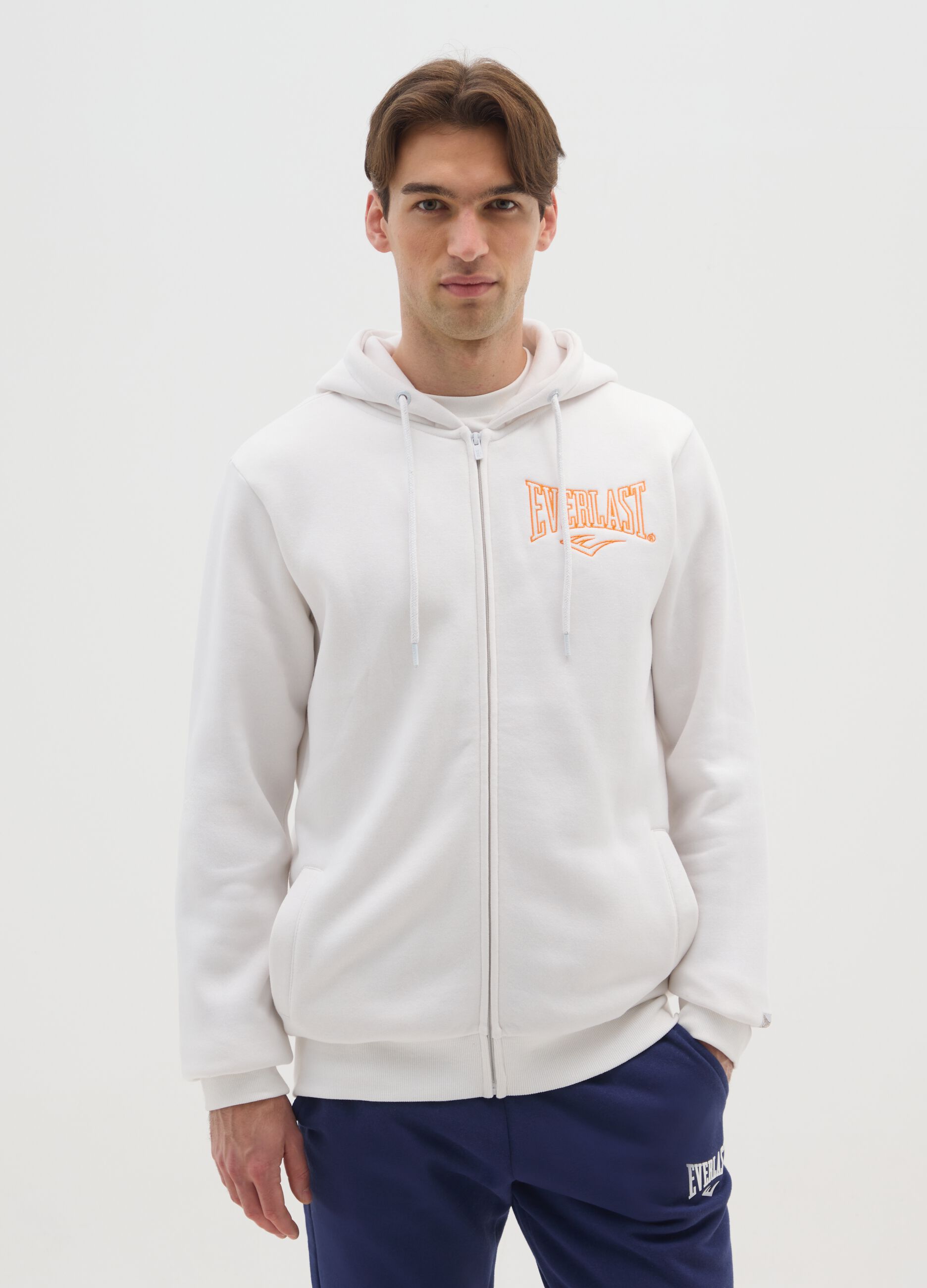 White hoodie with zip