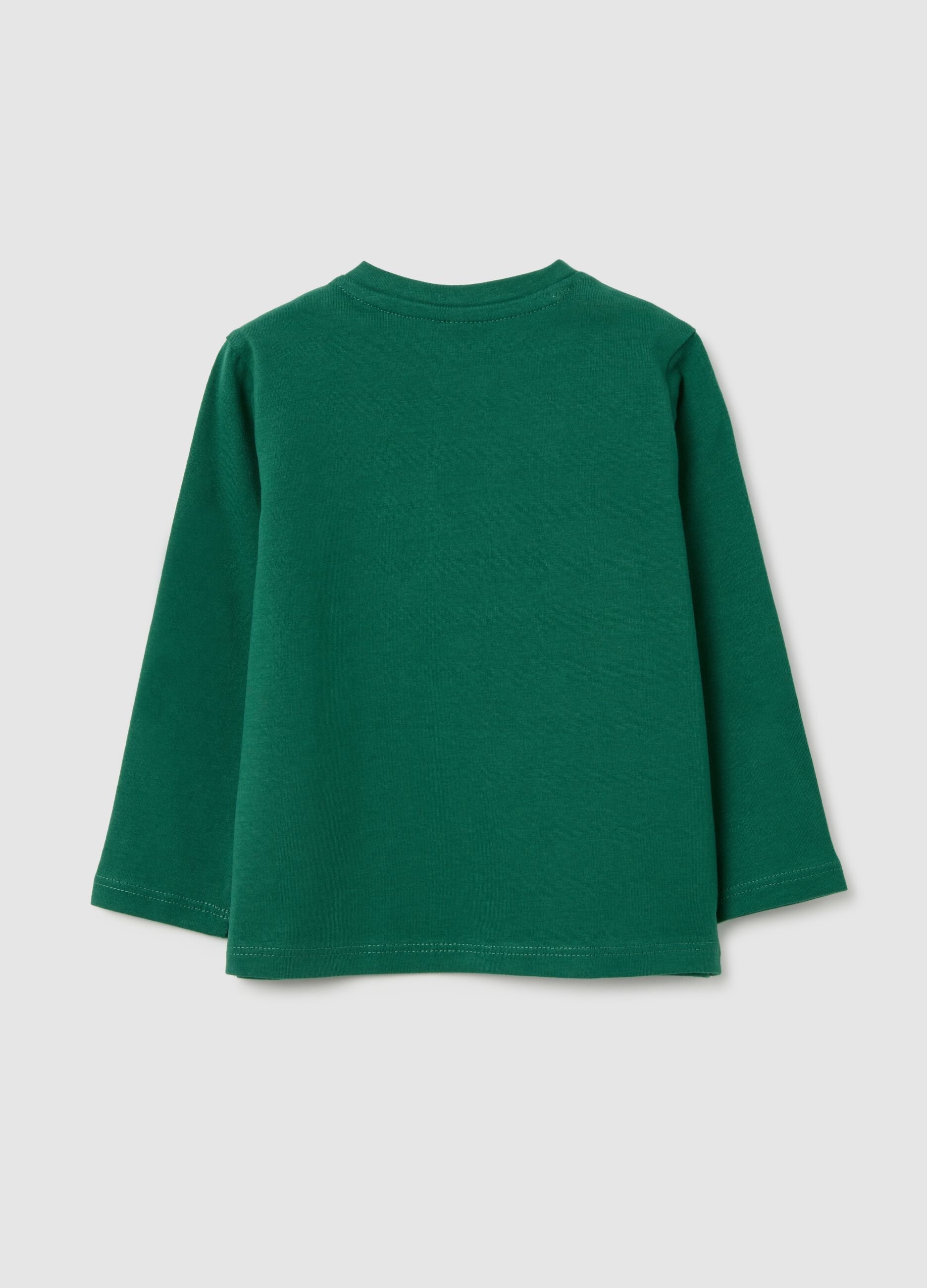 Children's T-shirt in pure green cotton regular fit
