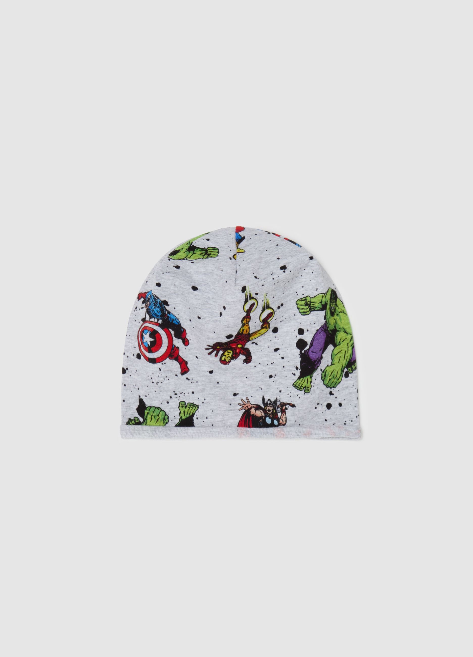 Jersey hat with Superheroes print