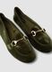 Green loafers with gold-tone bit_1