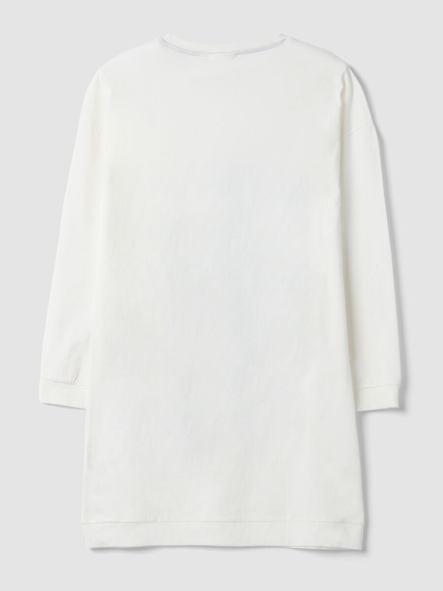 Camicia da notte bianco panna in puro cotone con stampa Peanuts_6