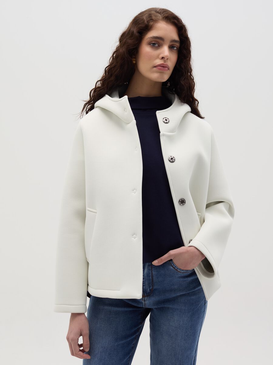 Short jacket with hood_0