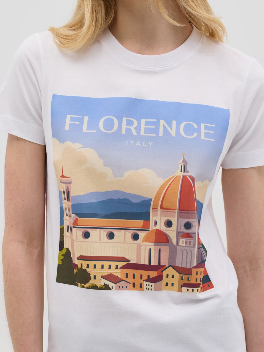 White T-shirt with Florence print by Ovs_3