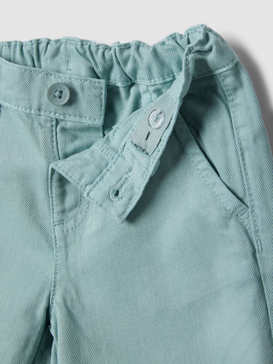 Shorts in puro cotone azzurri da bimbo regular fit_2