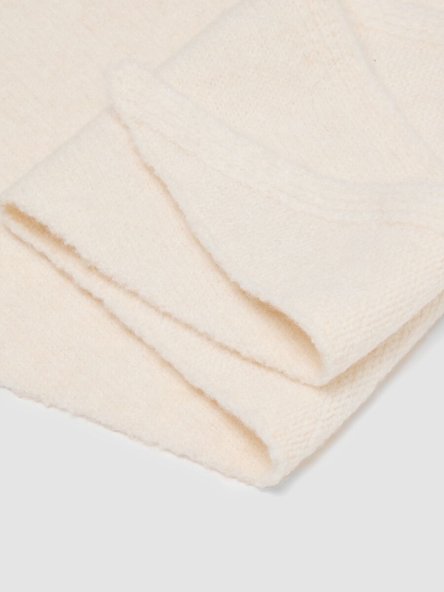 Sciarpa beige in tessuto elasticizzato_2
