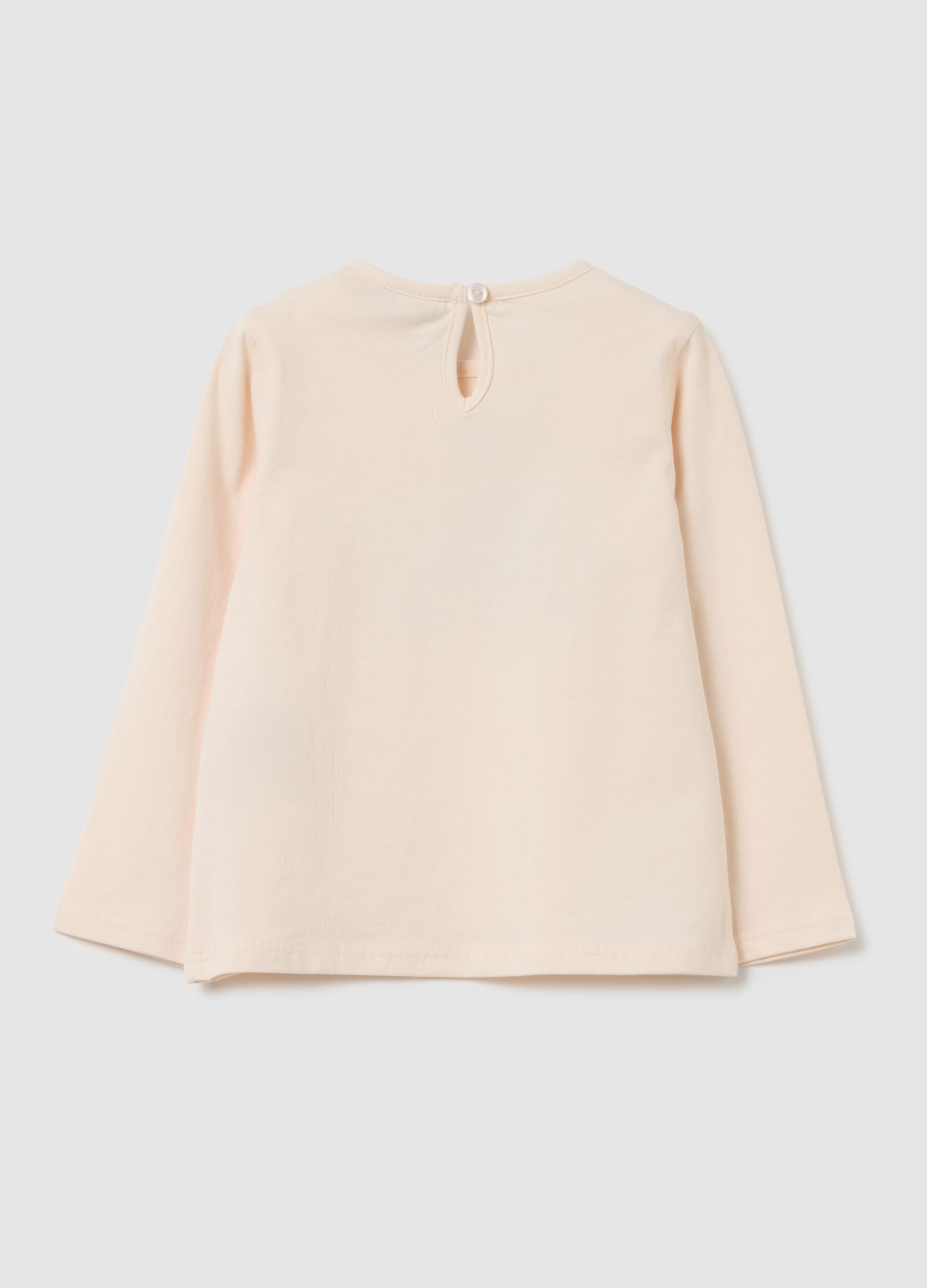 Girls' beige pure cotton regular fit sweater