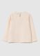 Girls' beige pure cotton regular fit sweater_1