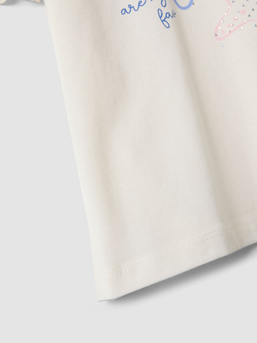 White pure cotton T-shirt with seaside print_3