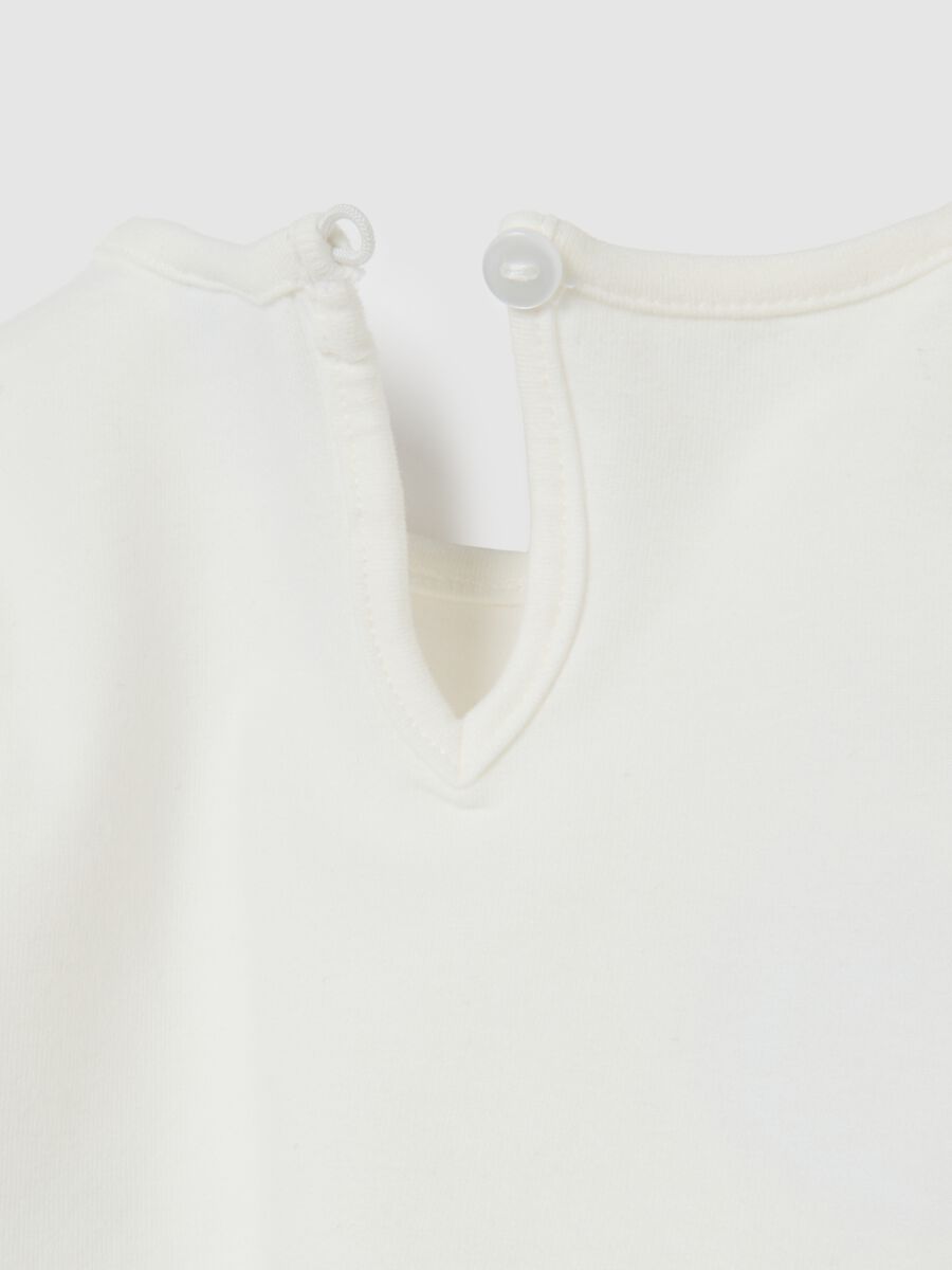 White cotton regular fit girl’s t-shirt with print_3