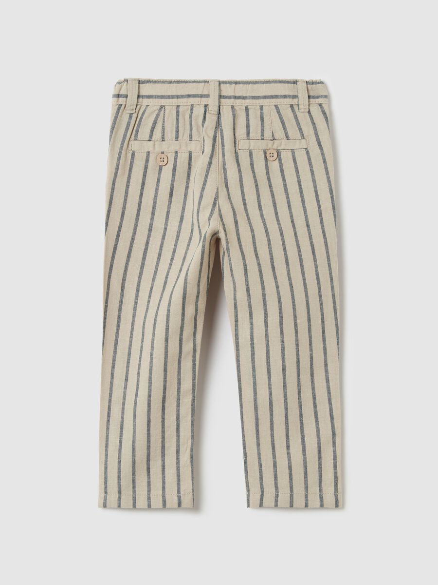 Striped trousers in linen and cotton_1