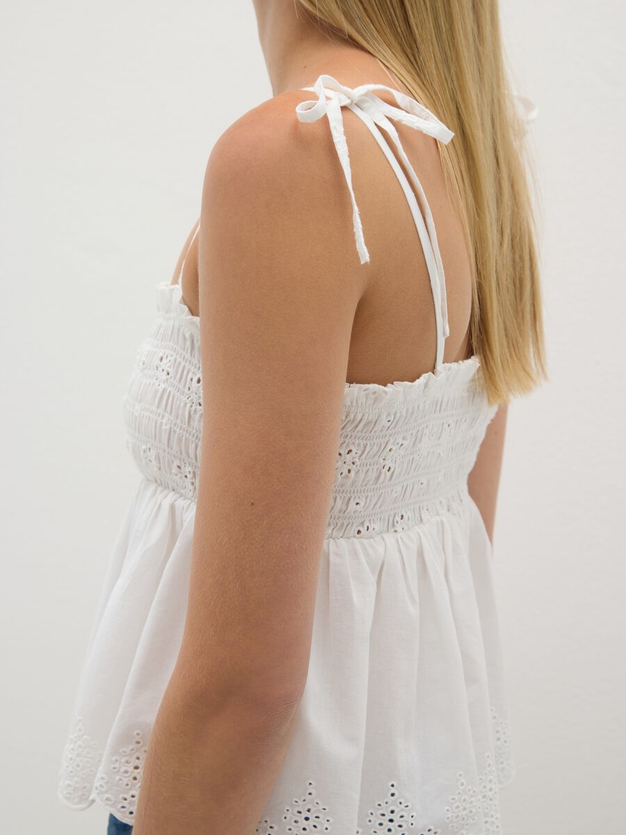Women's pure white cotton top regular fit_2