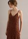 Long brown crochet dress with V-neck, regular fit_0