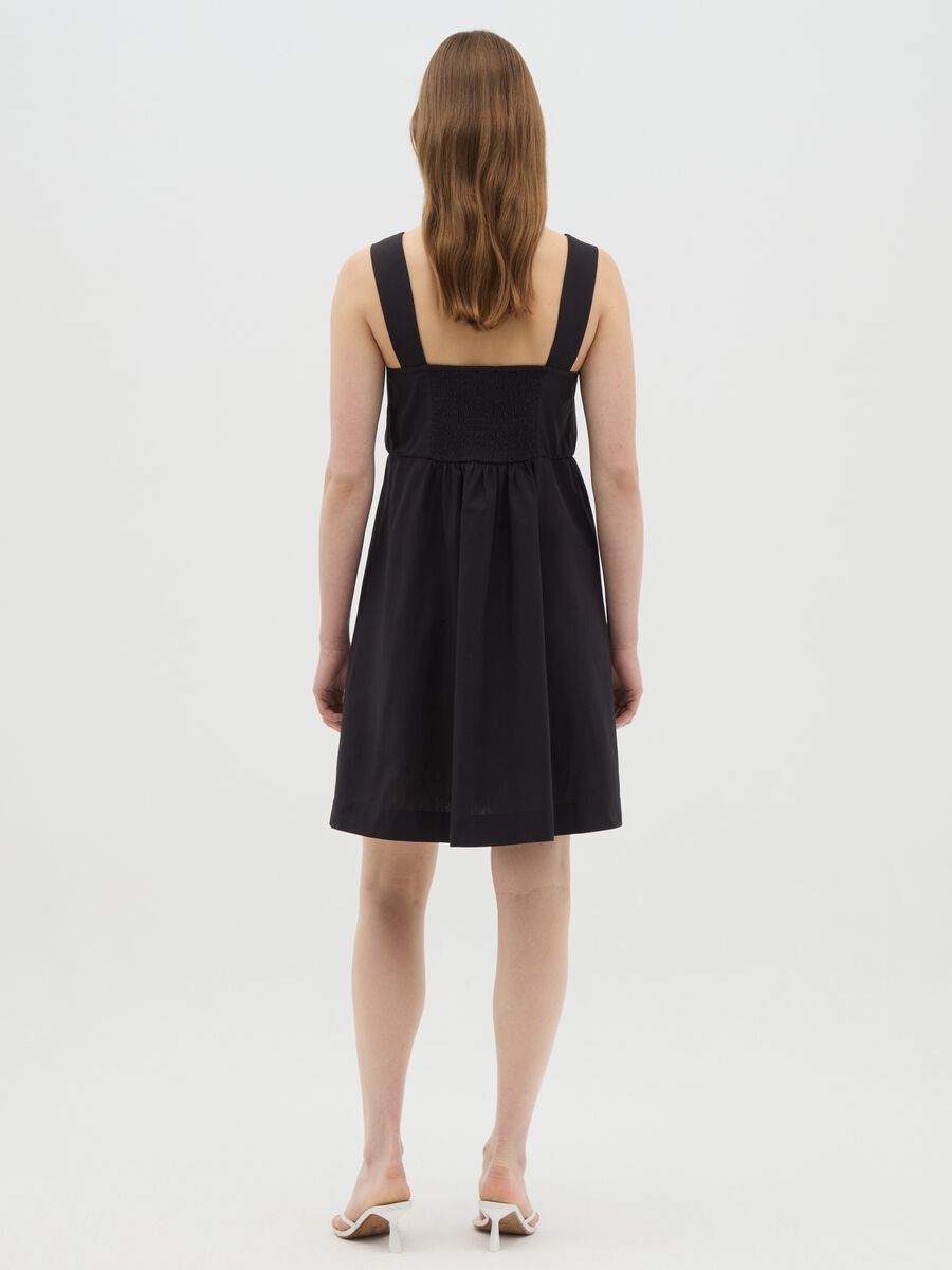 Women's black pure cotton regular fit dress_3