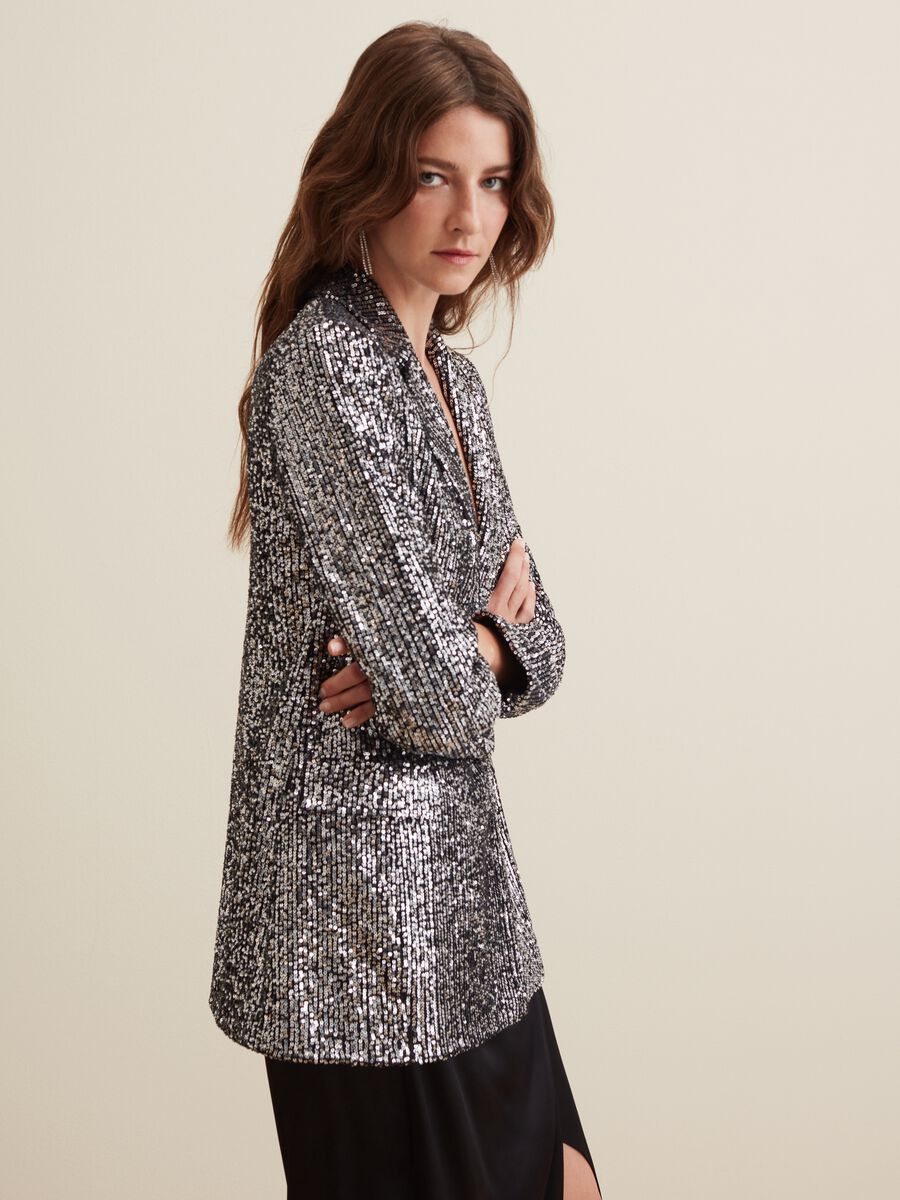 Blazer doppiopetto con paillettes_0