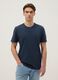 Blue regular fit crew-neck pure cotton T-shirt_0