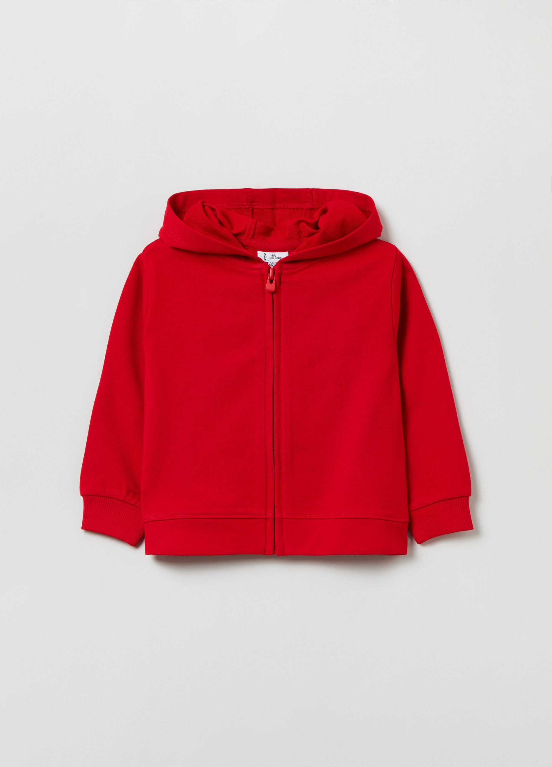 Full-zip in cotone con cappuccio_0
