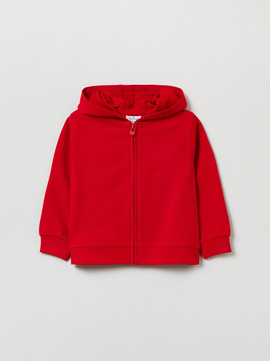 Full-zip in cotone con cappuccio_0