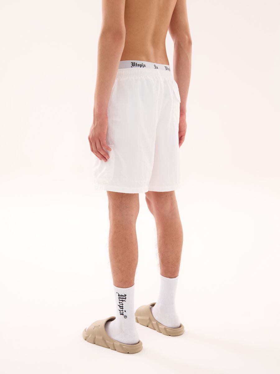 Cargo Swim Shorts White_2