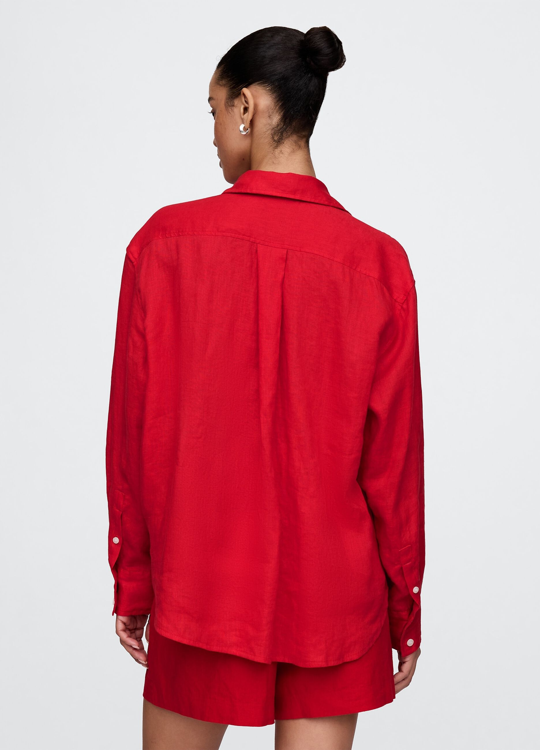 Red Pure Linen Shirt Gap