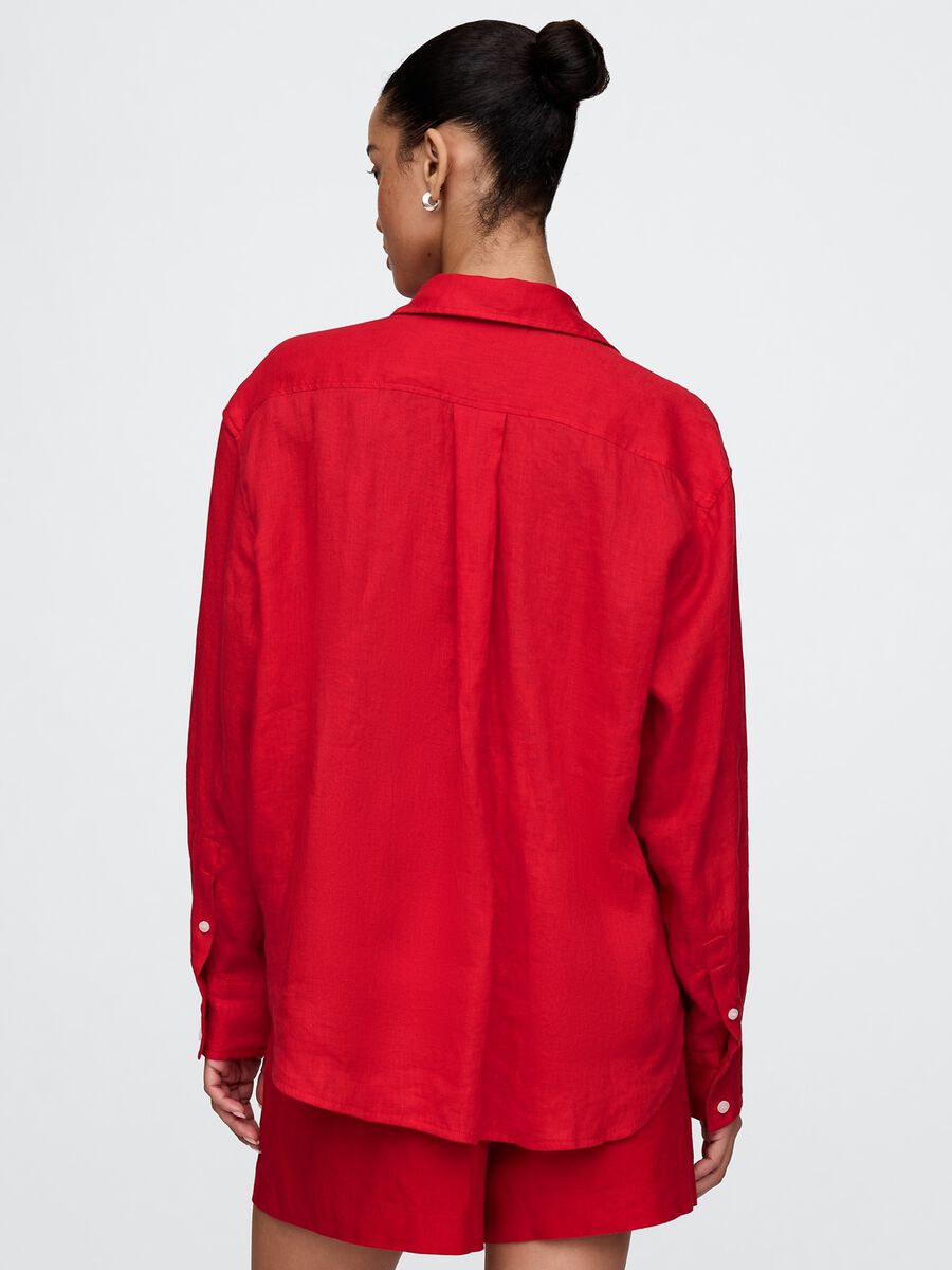 Camicia rossa in puro lino Gap_2