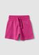 Pink regular-fit pure cotton shorts with elasticated waist for girls_0