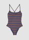 Stretch multicolour striped one-piece swimsuit_0