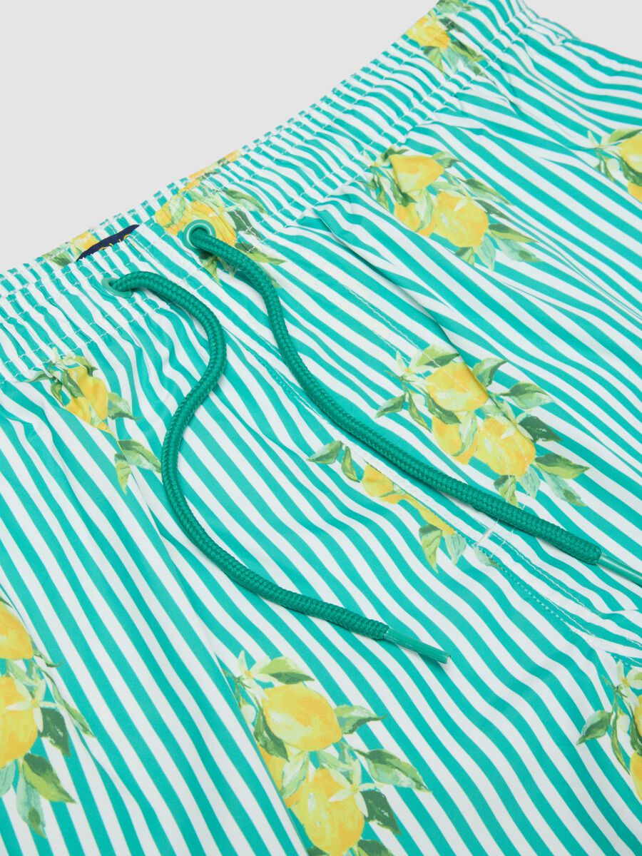 Boxer mare azzurro a righe con stampa limoni_1
