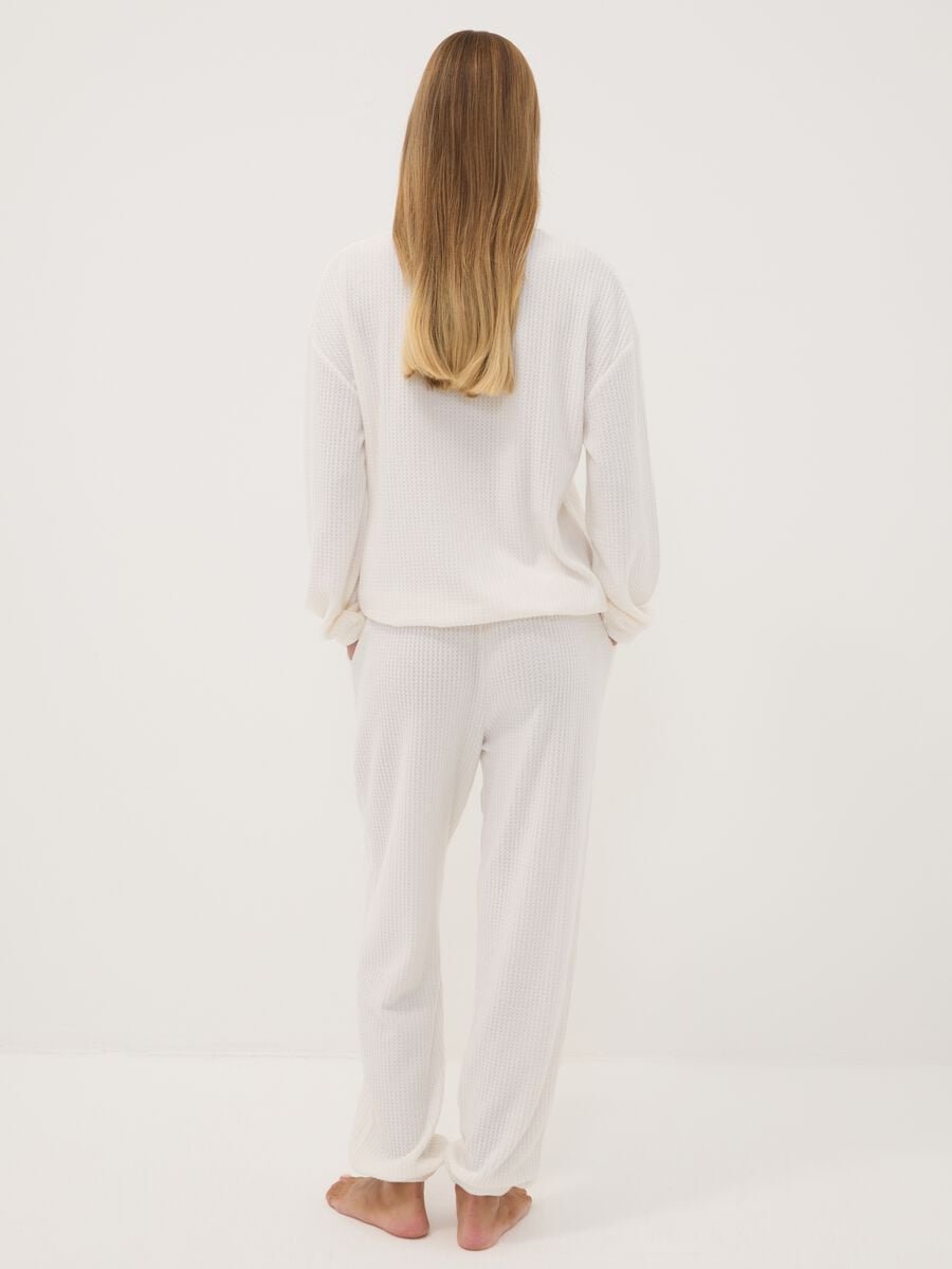 Pigiama bianco in jersey di viscosa elasticizzata regular fit_3