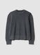 Grey pure cotton ribbed crew-neck jumper, regular fit_0