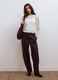 Pantaloni marroni in puro cotone barrel fit_0