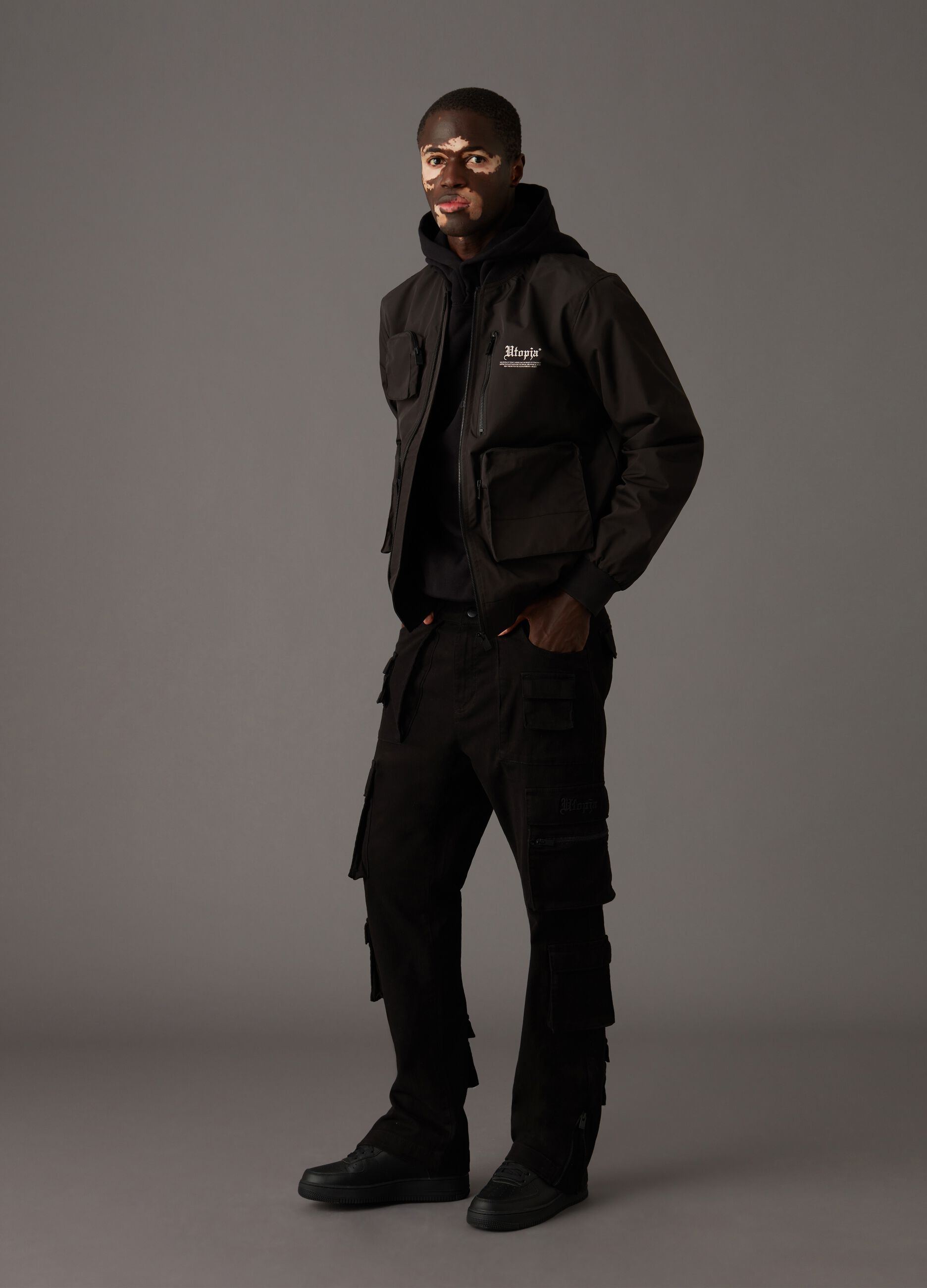 Bomber Cargo Jacket Black_1