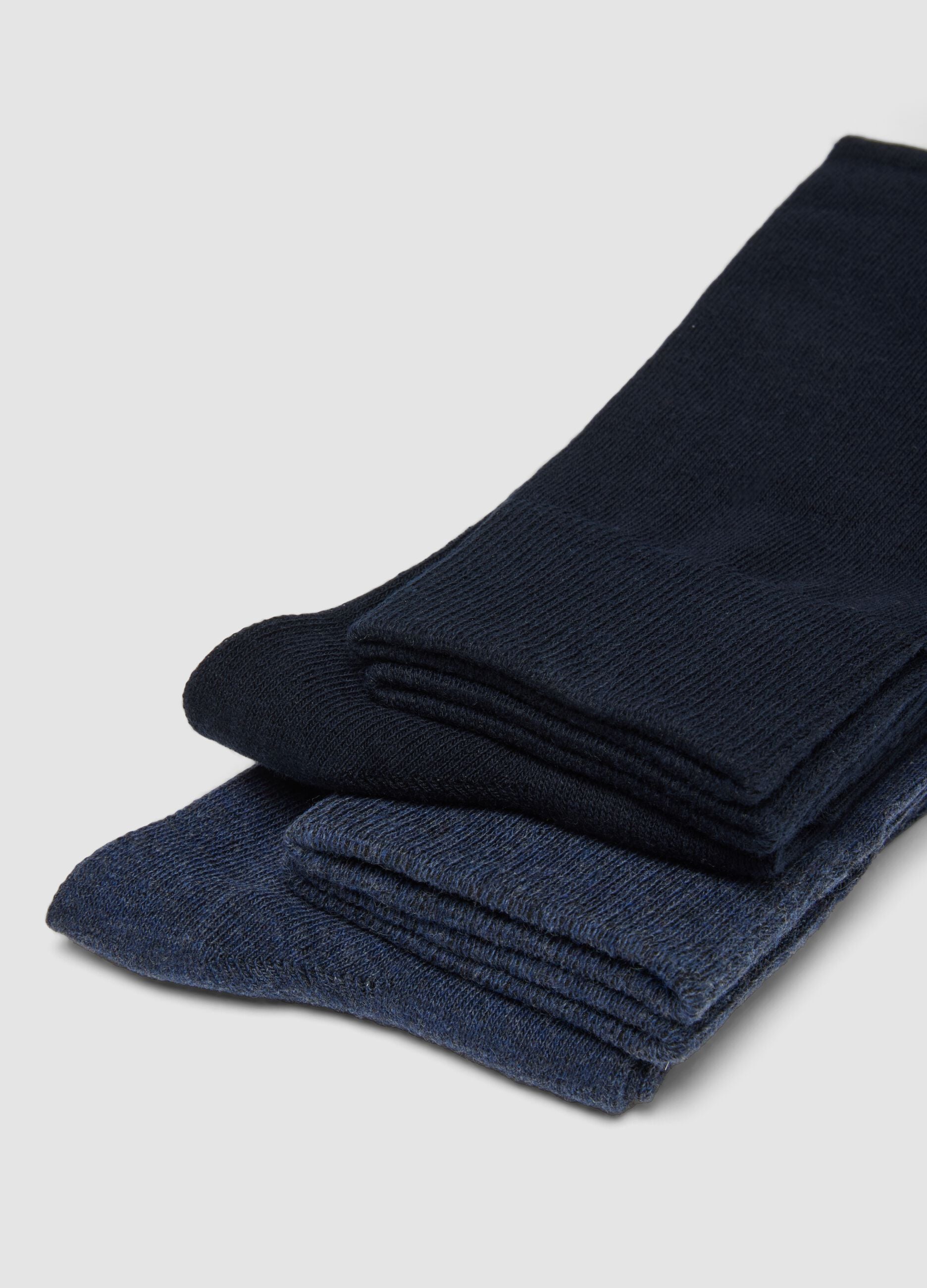 3-pack of long blue and black organic stretch cotton socks