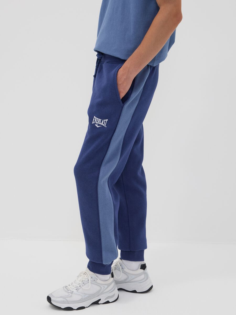 Blue cotton-blend joggers with print_3