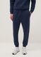 Blue Regular Fit Cotton Blend Jogger Trousers_1