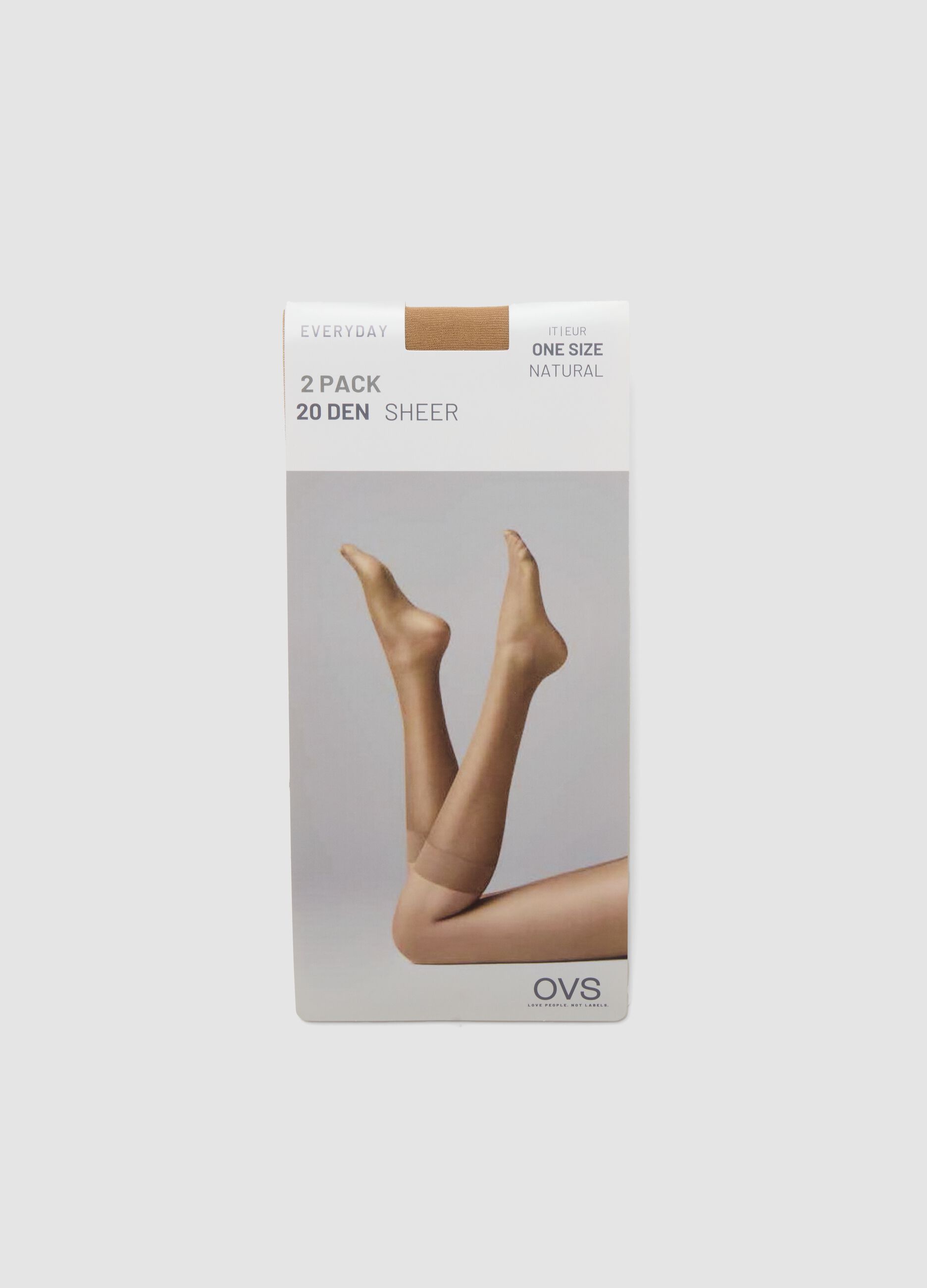 2-pack of beige sheer socks in stretch fabric