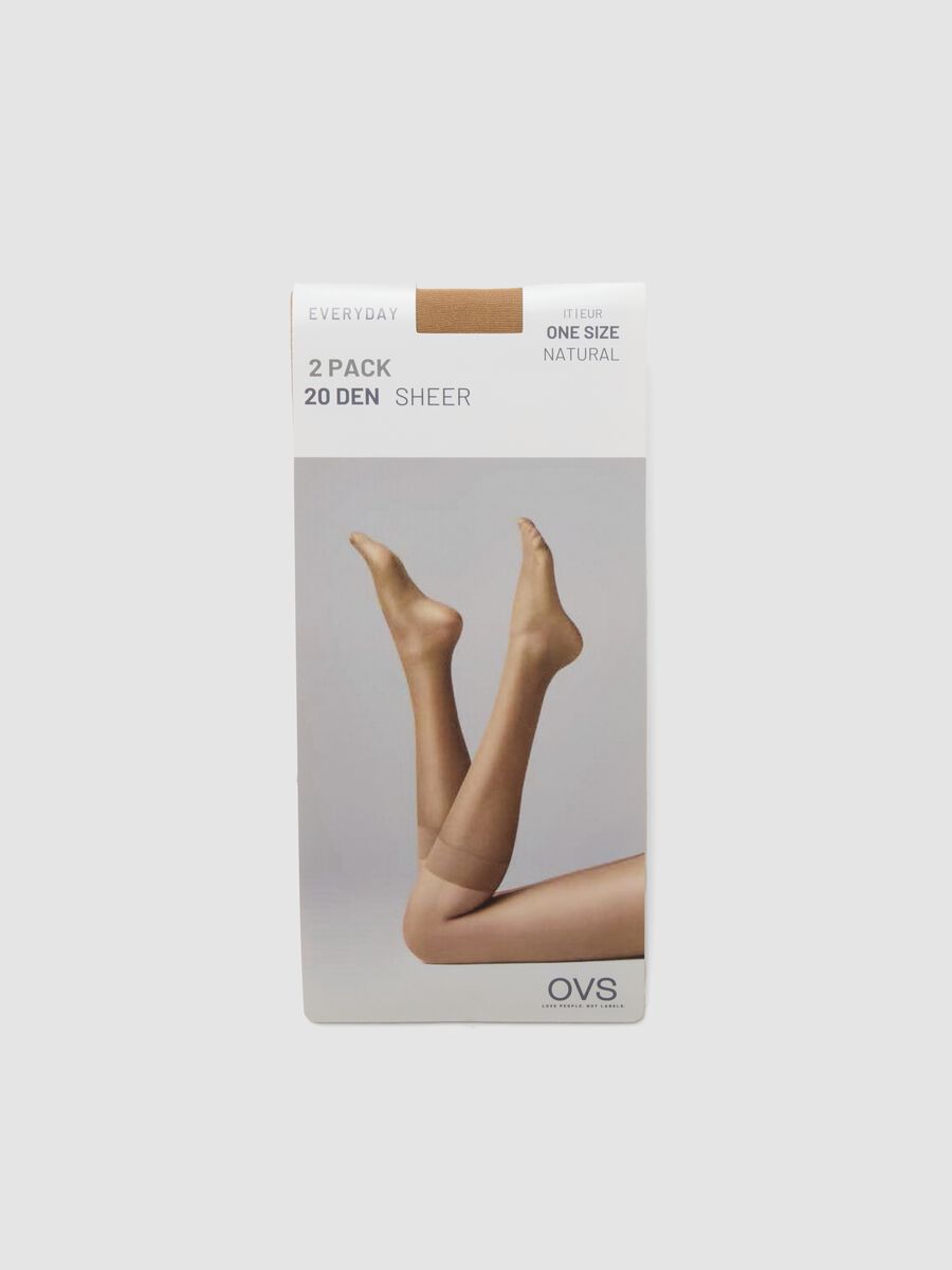 Bipack di calze velate beige in tessuto elasticizzato_0