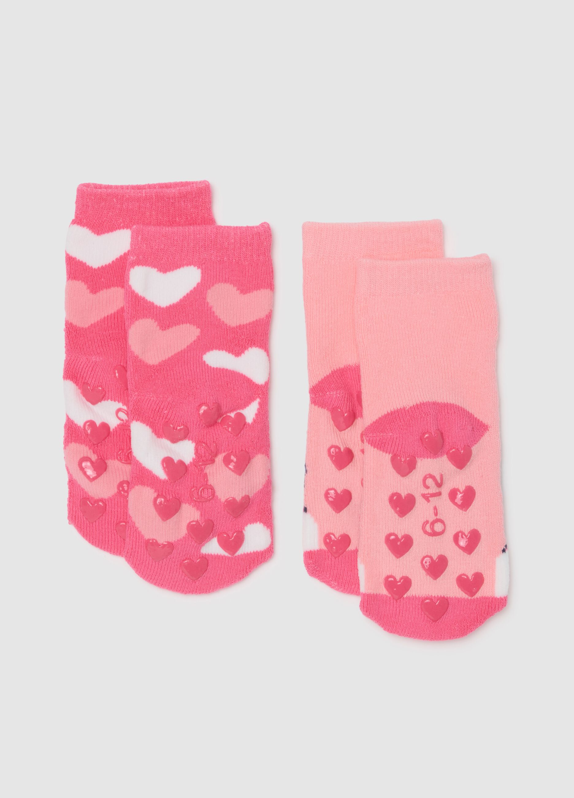 Pink non-slip socks for girls