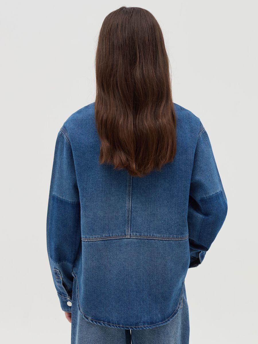 Denim shirt with lettering print_2