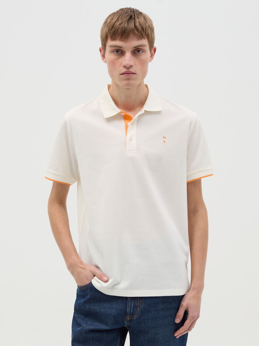 Polo in piquet con stampa logo_0