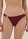 Red stretch bikini bottoms with gold-tone ring detail_1