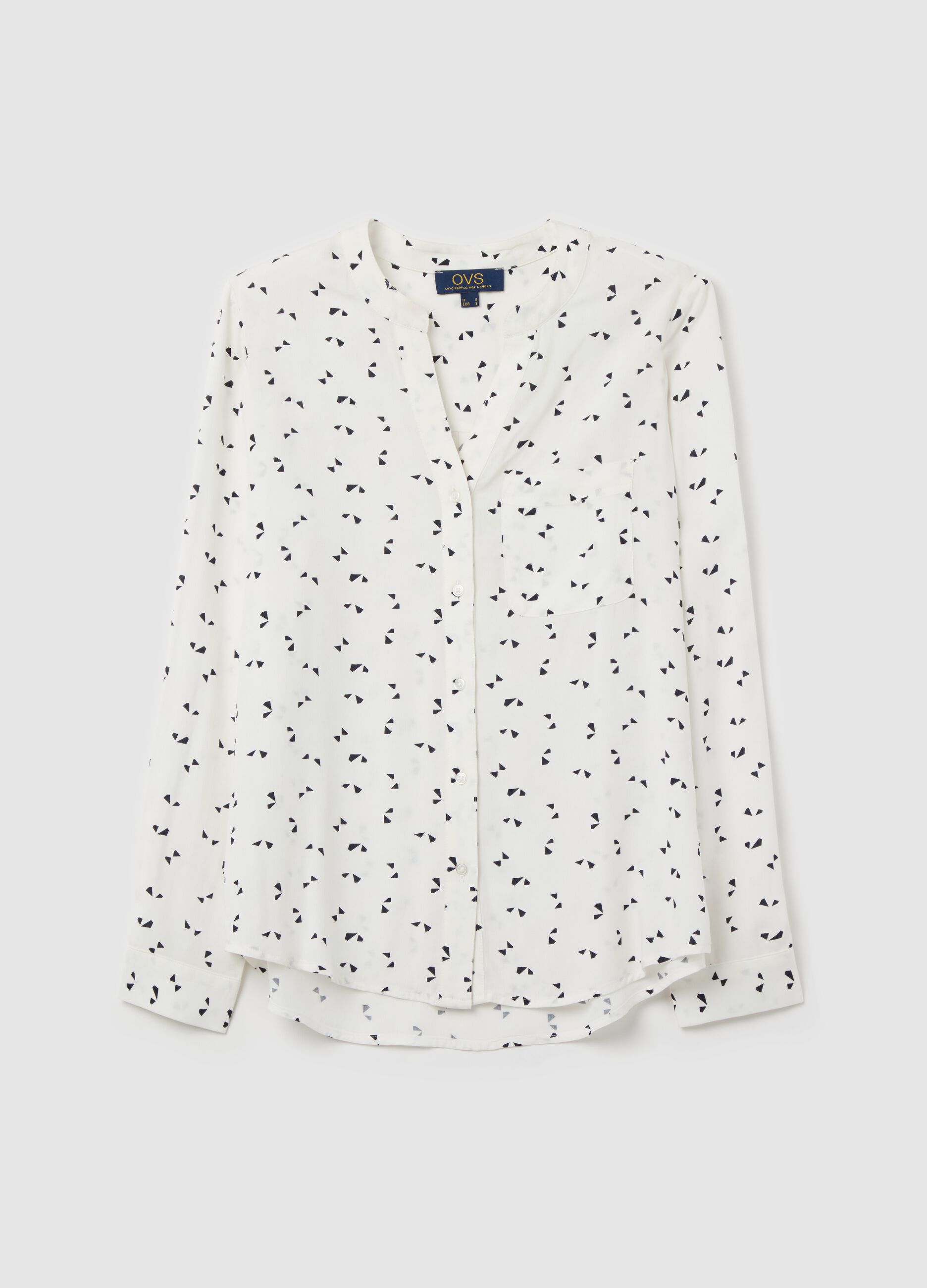 Camicia in viscosa con micro stampa