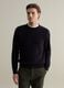 Pullover with round neck and woven design_1