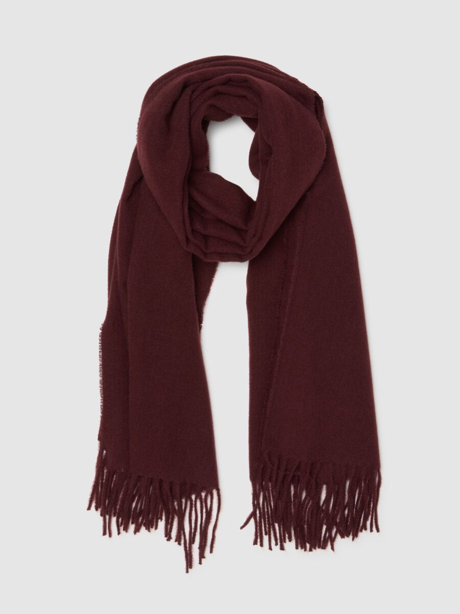 Sciarpa rossa con frange_0
