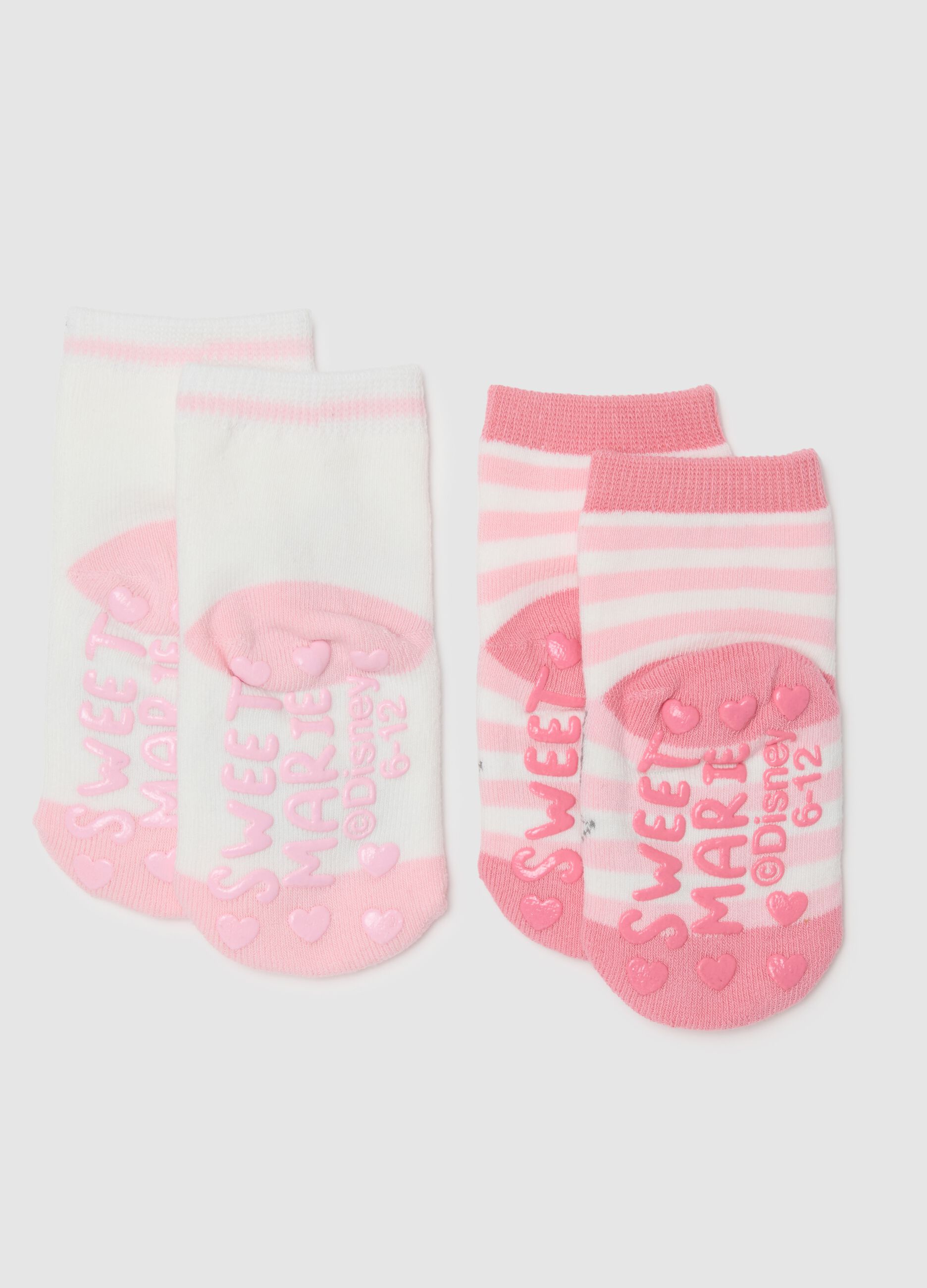 Two-pack baby girl cotton blend multicolour stretch socks