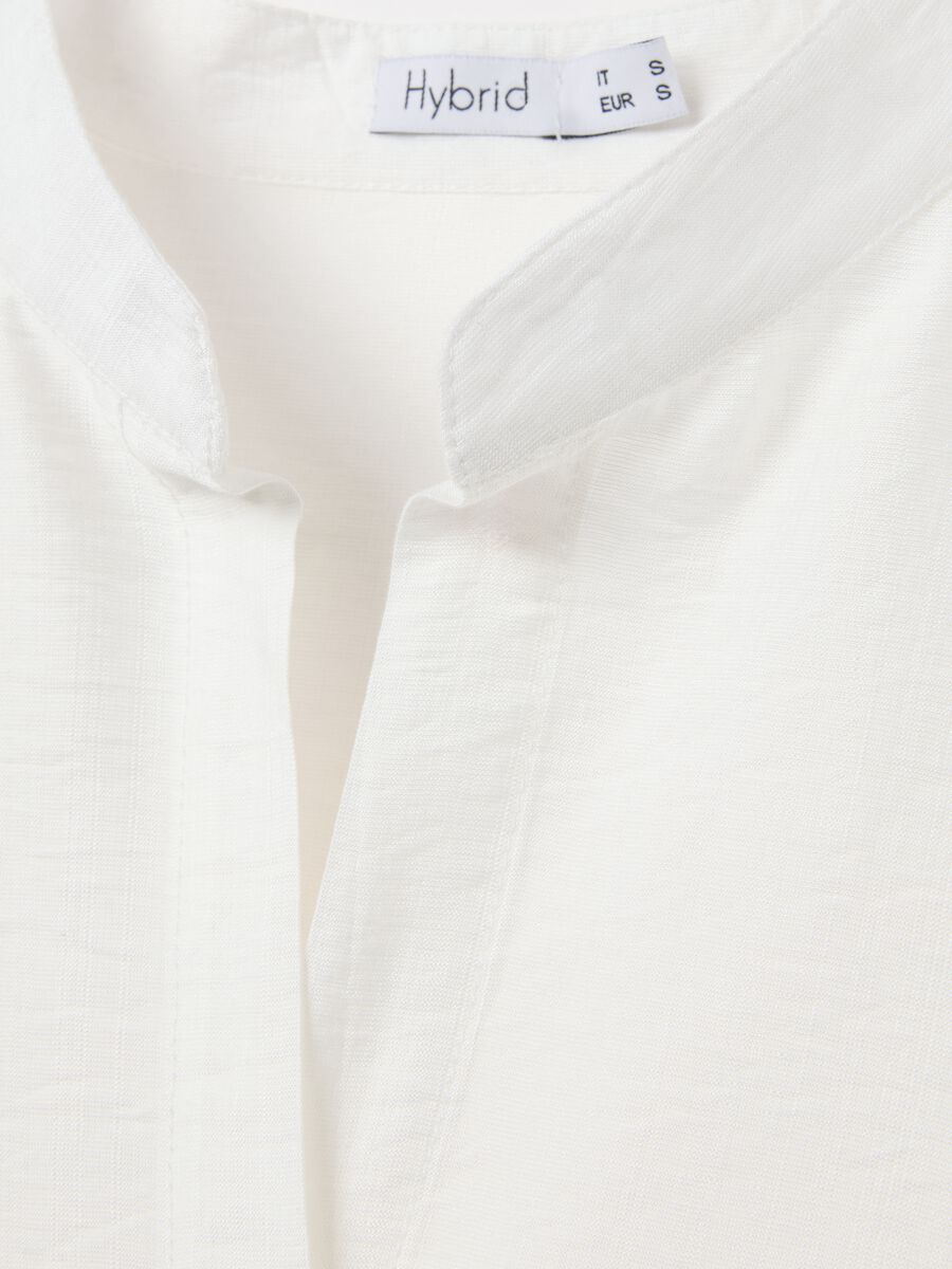 Women's white viscose blend shirt regular fit_5